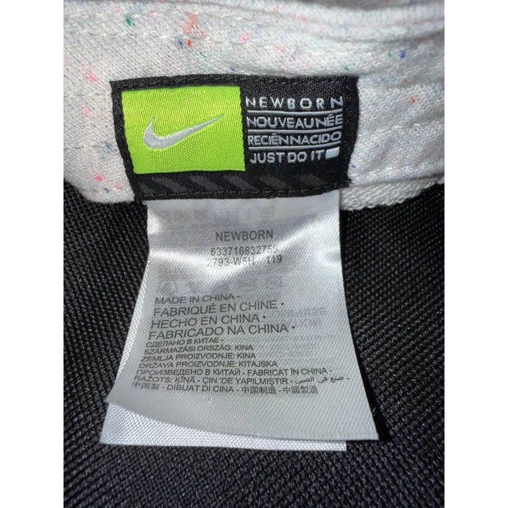 Nike Newborn Baby Baseball Cap Grey Confetti Speckle Embroidered Logo Hat - Picture 4 of 4